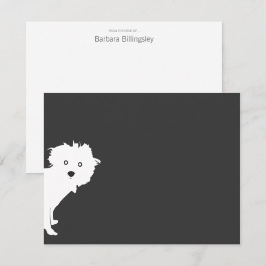 Cute Peeeking Carte pour notes plat (Devant / Derrière)