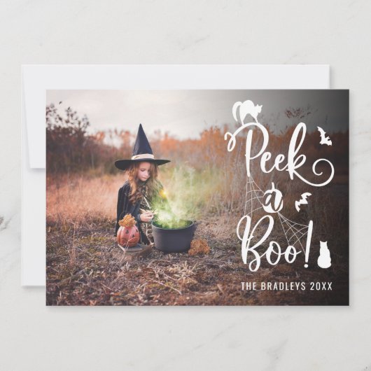 Cute Peek a Boo Halloween Carte photo (Devant)