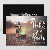 Cute Peek a Boo Halloween Carte photo (Devant / Derrière)
