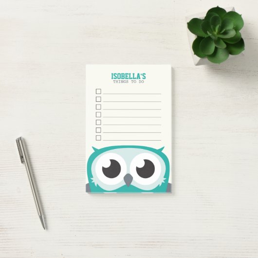 Cute Peekaboo Owl om lijst te doen Post-it® Notes (Kantoor)