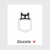 Cute Peeking Black Cat Pocket Sticker (Vel)