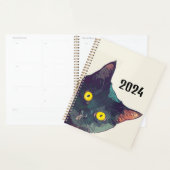 Cute Peeking Cat Conception Planificateur/Organisa (Devant avec enveloppe)