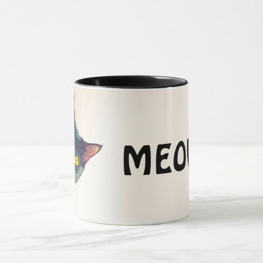 Cute Peeking Cat Design Café Mug (Centre)