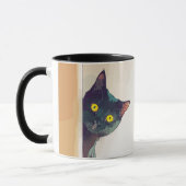 Cute Peeking Cat Design Café Mug (Gauche)