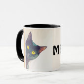 Cute Peeking Cat Design Café Mug (Devant gauche)