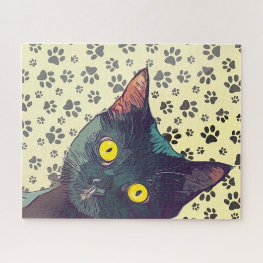 Cute Peeking Cat Design Puzzle (Horizontal)