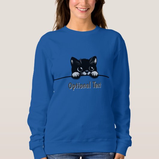 Cute Peeking Cat Design Sweatshirt (Devant)