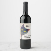 Cute Peeking Cat Vin Étiquette (Devant)