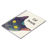 Cute Peeking Chat Design Carnet spiral (Côté gauche)