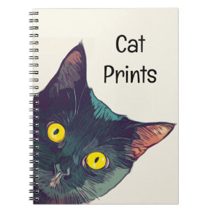 Cute Peeking Chat Design Carnet spiral