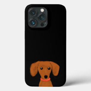 Cute Peeking Dachshund Wiener Dog Puppy Doxie iPhone 13 Pro Hoesje