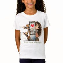 Cute Peeking Girl en Baby Deer T-Shirt