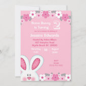Cute Peeking Lapin Lapin 2e Invitation anniversair (Devant)