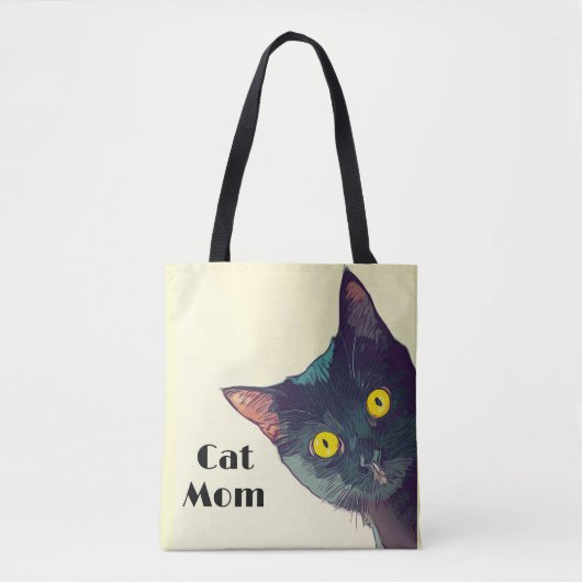 Cute Peeking Sac fourre-tout de conception de chat (Devant)