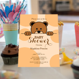 Cute Peeping Beer   Polka Dot   PerzikBaby shower Kaart