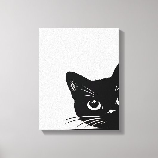 Cute Peking Black Cat Canvas Afdruk (Voorkant)