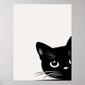 Cute Peking Black Cat Poster (Voorkant)