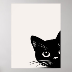Cute Peking Black Cat Poster