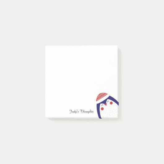 Cute Peking Out Penguin 3 x 3 inch Post-it® notes (Voorkant)