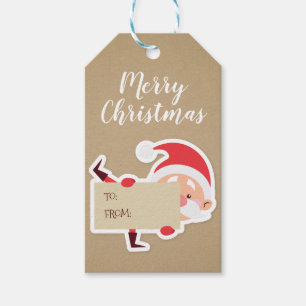 Cute Peking Santa kerstcadeLabel Cadeaulabel