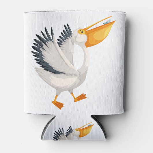 Cute pelican cartoon blikjeskoeler (Voorkant)