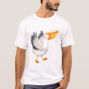 Cute pelican cartoon t-shirt