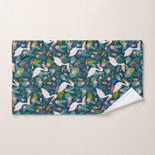 Cute pélicans coloré fleurs tropicales motif (Serviette à main)