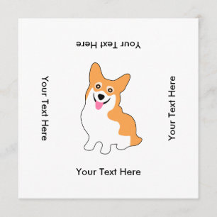 Cute Pembroke Welsh Corgi Birthday Party Kaart