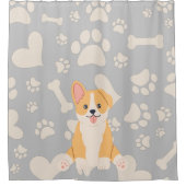 Cute Pembroke Welsh Corgi Douchegordijn (Voorkant)