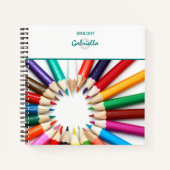 Cute Pencils Monogrammed Notitieboek (Voorkant)