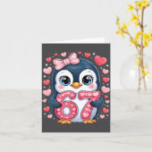 Cute Penguin 67 Six Seven Valentine Hearts 6 7 Mem Kaart (Gele Bloem)