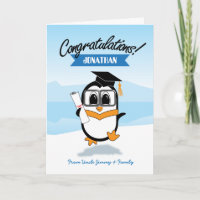 Cute Penguin Afstuderen Kaart