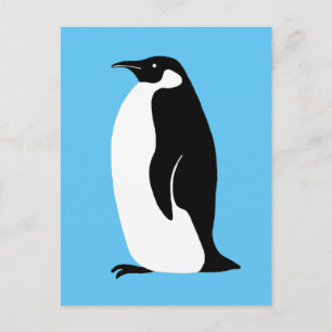 Cute Penguin Aqua Black White Briefkaart