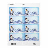 Cute Penguin avant Étiquettes d'expédition personn (Feuille entière)