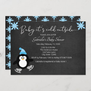 Cute Penguin Baby Het is koud buiten Baby shower Kaart