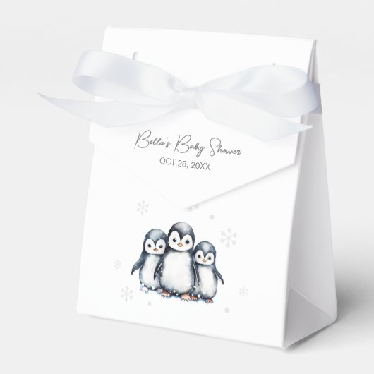 Cute Penguin Baby shower Bedankdoosjes (Voorkant Zijde)