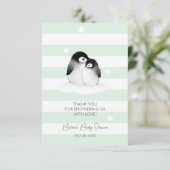 Cute Penguin Baby shower Bedankkaart (Staand voorkant)