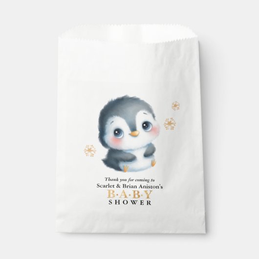 Cute Penguin Baby shower Bedankzakje (Voorkant)