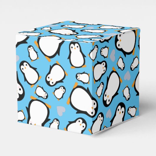 Cute Penguin Baby shower Blue Boy Bedankdoosjes (Voorkant Zijde)