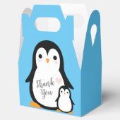 Cute Penguin Baby shower Blue Boy Bedankdoosjes (Geopend)