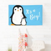 Cute Penguin Baby shower Blue Boy Spandoek (Insitu)