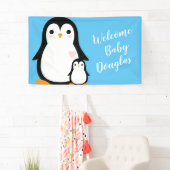 Cute Penguin Baby shower Blue Boy Spandoek (Insitu)