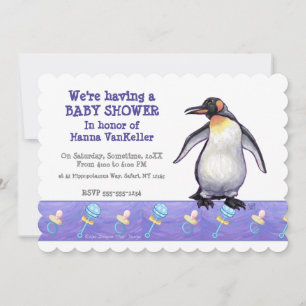 Cute Penguin Baby shower Kaart
