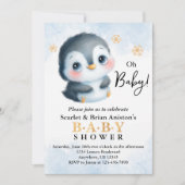 Cute Penguin Baby shower Kaart (Voorkant)