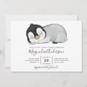 Cute Penguin Baby shower Kaart (Voorkant)