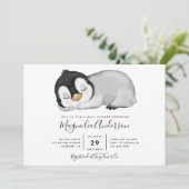 Cute Penguin Baby shower Kaart (Staand voorkant)
