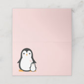 Cute Penguin Baby shower Pink Girl (Buitenkant ongevouwen)
