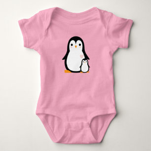 Cute Penguin Baby shower Pink Girl Romper