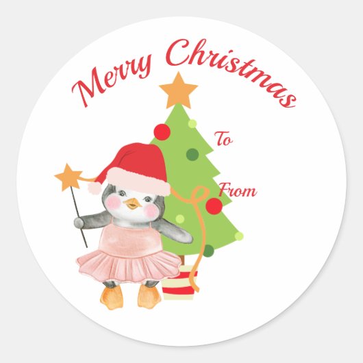 Cute Penguin Ballerina Sticker (Voorkant)