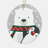 Cute Penguin Beer Eat Drink is prettig kerstfeest Keramisch Ornament (Links)